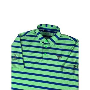Under Armour East Lake Golf Club Playoff Polo Green Blue Striped Men's S Stretch